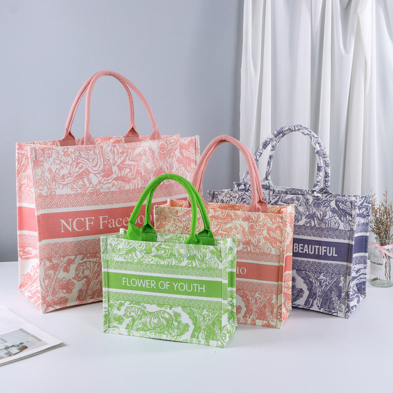 Canvas Bag Custom Canvas Tote Bag Canvas Three-dimensional Bag Shopping Cotton Bag Custom LOGO Portable Canvas Bag